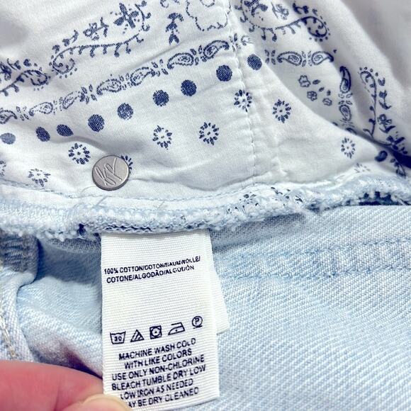 FREE PEOPLE We The Free Going Rogue Asymmetric Denim Skirt Washed Denim Size 27 - Picture 13 of 13